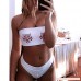 Womens Two Piece Bikini Sets Dragon Tiger Printed Bandeau Strapless Swimsuits White B07MNW6C3Z